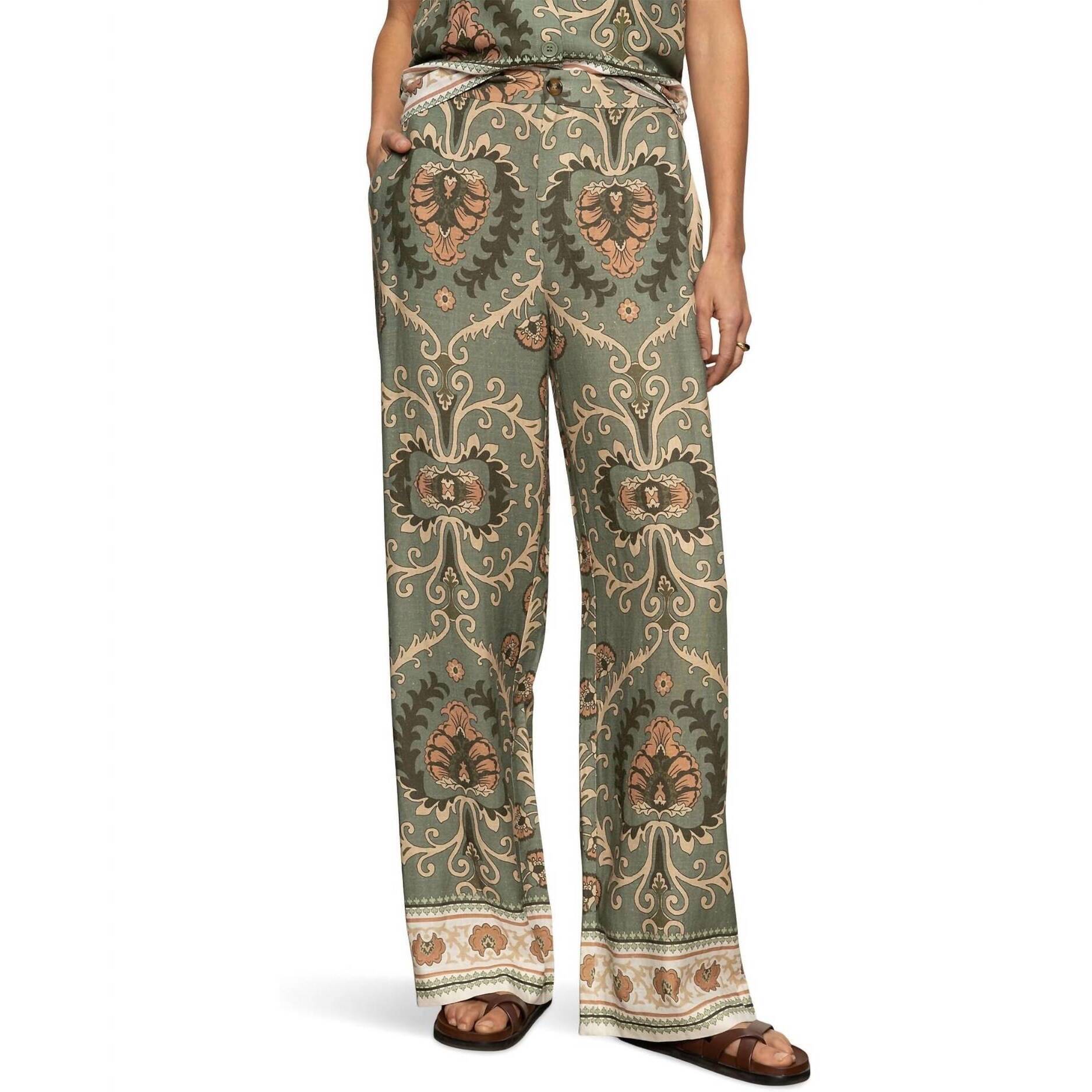 New Sanctuary Soft Straight Leg Trouser Pants In Mezzo Sage